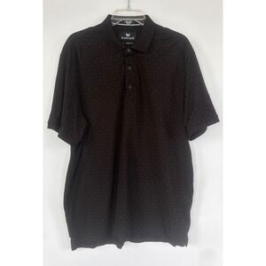 Buttercloth Icy Cotton Polo Shirt Mens XL Black Geometric‎ Print Regular Fit